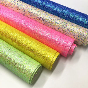 (BY6200) Neon Tinsel Chunky Glitter Fabric For Christmas Decoration Package Material