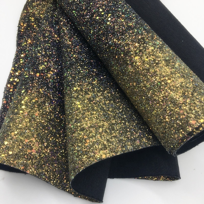 Grade 3 Color Change Chunky Glitter Fabric For Bags Shoes Product