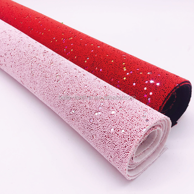 With Large Glitter Powder Beaded Glitter Fabric