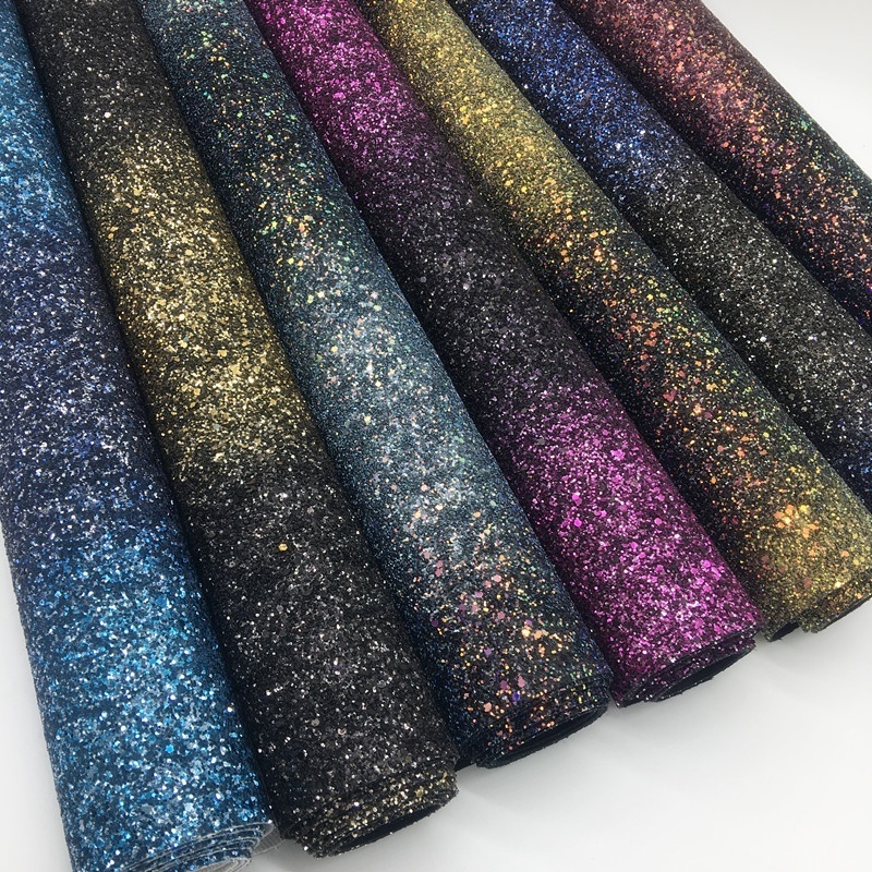 Grade 3 Color Change Chunky Glitter Fabric For Bags Shoes Product