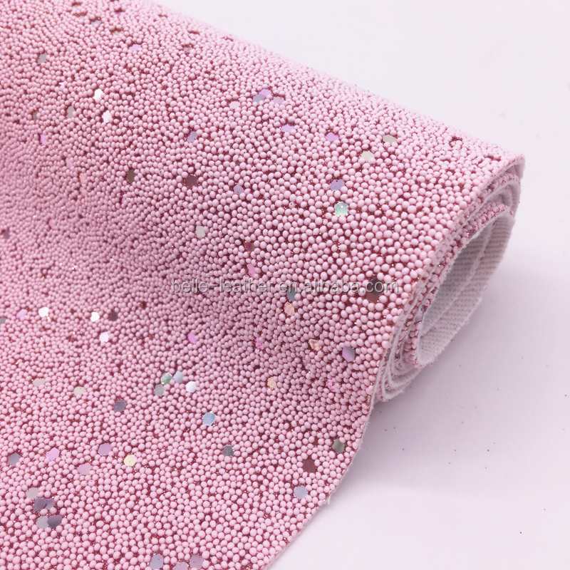 With Large Glitter Powder Beaded Glitter Fabric