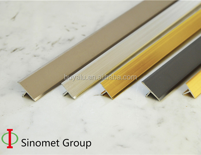 Aluminium edge tile trim floor T-shape trim transition strip for decoration