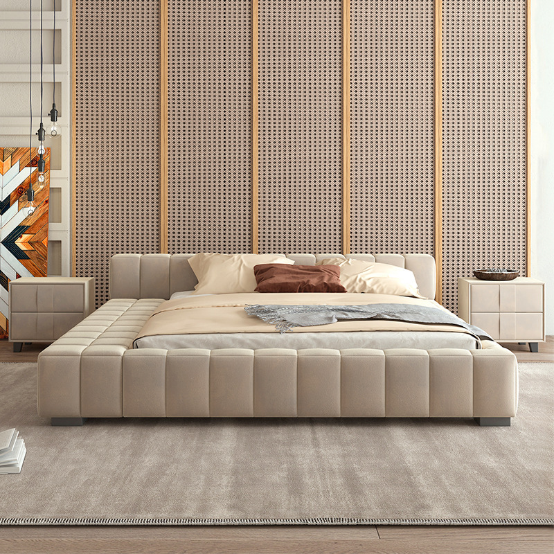 Modern minimalist floor to ceiling tatami square king bed