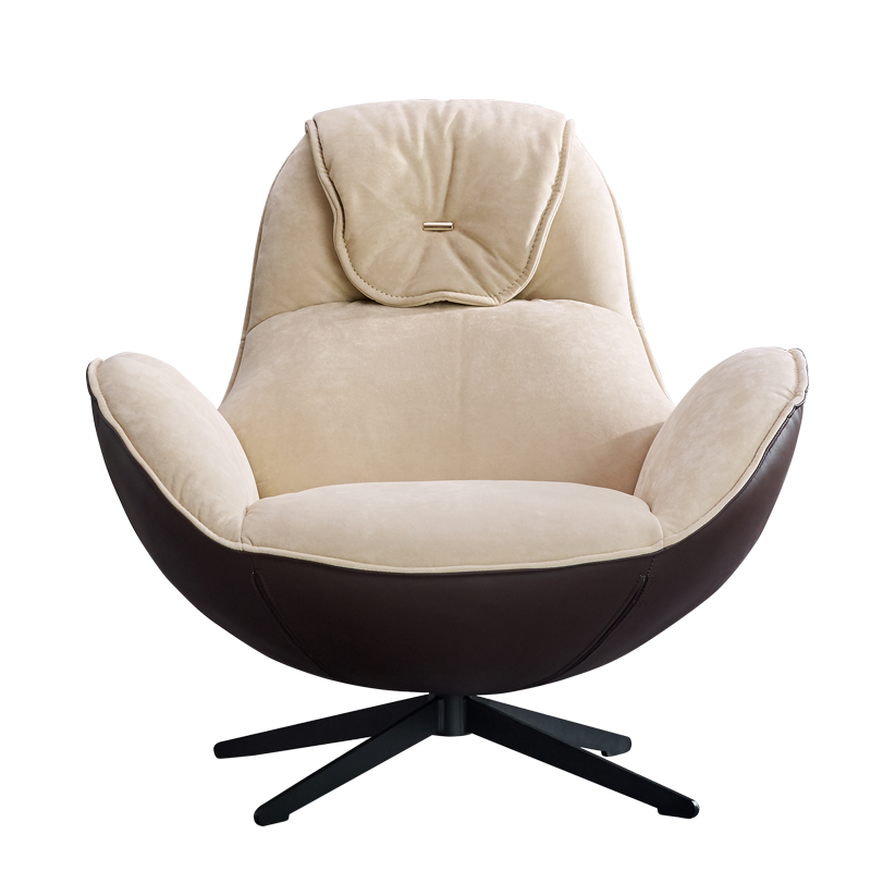 Nordic snail chair sloucher sofa single swivel bedroom casual Italian cloth eggshell chair