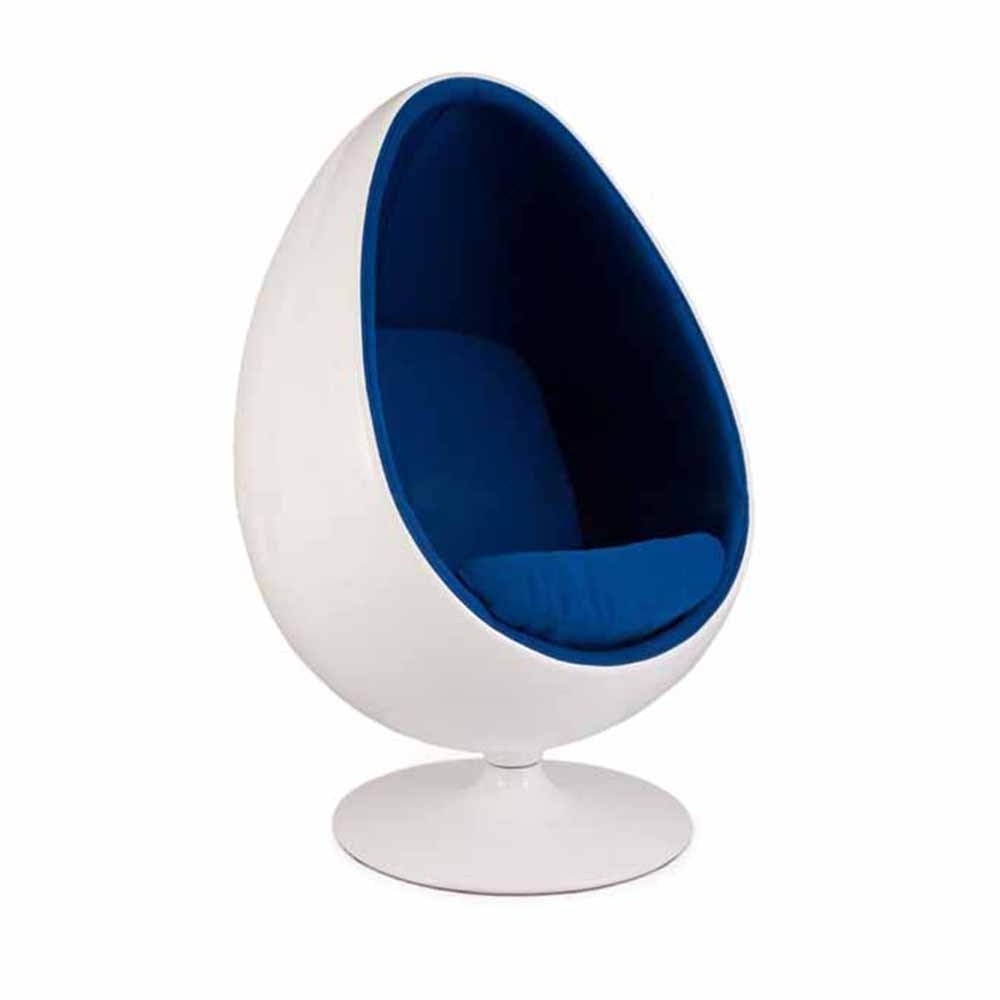 Modern Furniture Cheap Standing Swivel Fiberglass Adult Size blue egg chair