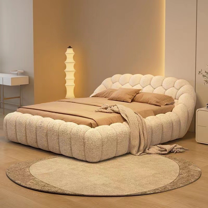 Modern Bedroom Furniture Fabric Bubble Double Bed