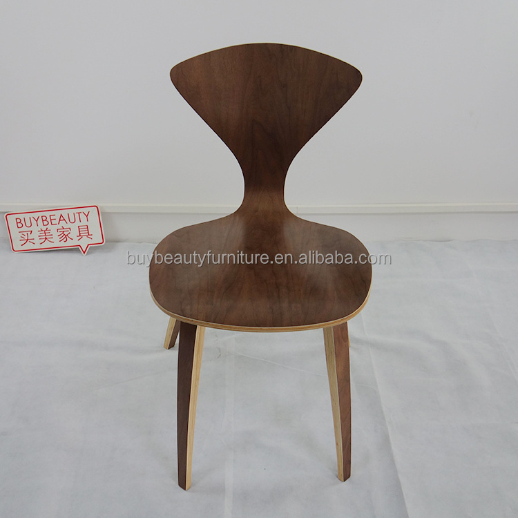 Modern Wood Walnut Cherner Side Dining Chair Home Furniture Wooden Solid Oak Dining Chair Plywood Bent for Dining Chair 2 Pieces