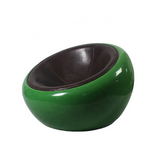 modern style leather Scoop round Fiberglass Half Dome Chair