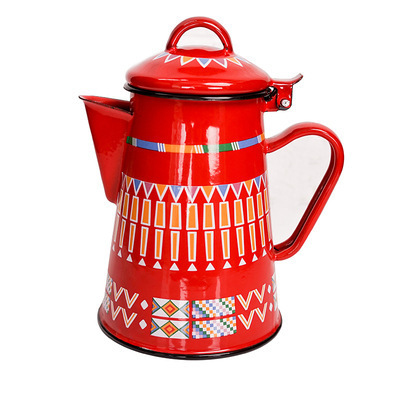 Outdoors Percolator Coffee Pot Enamelware Campfire Coffee Boiler Kettle for Outdoor Camping Cookware