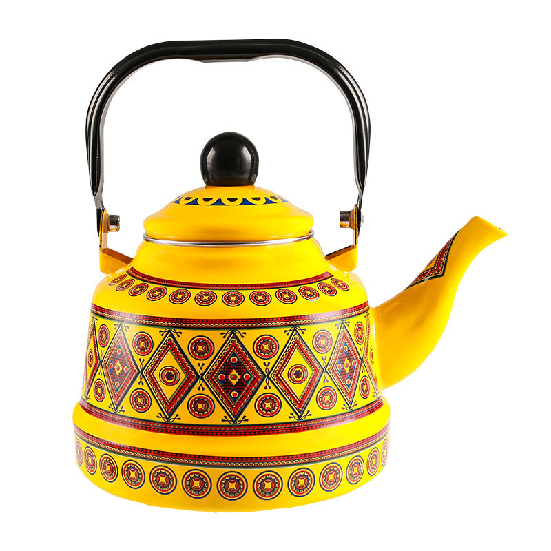 Porcelain Enamel Tea kettle Floral Teapot Tea Pot Kettle for Stovetop