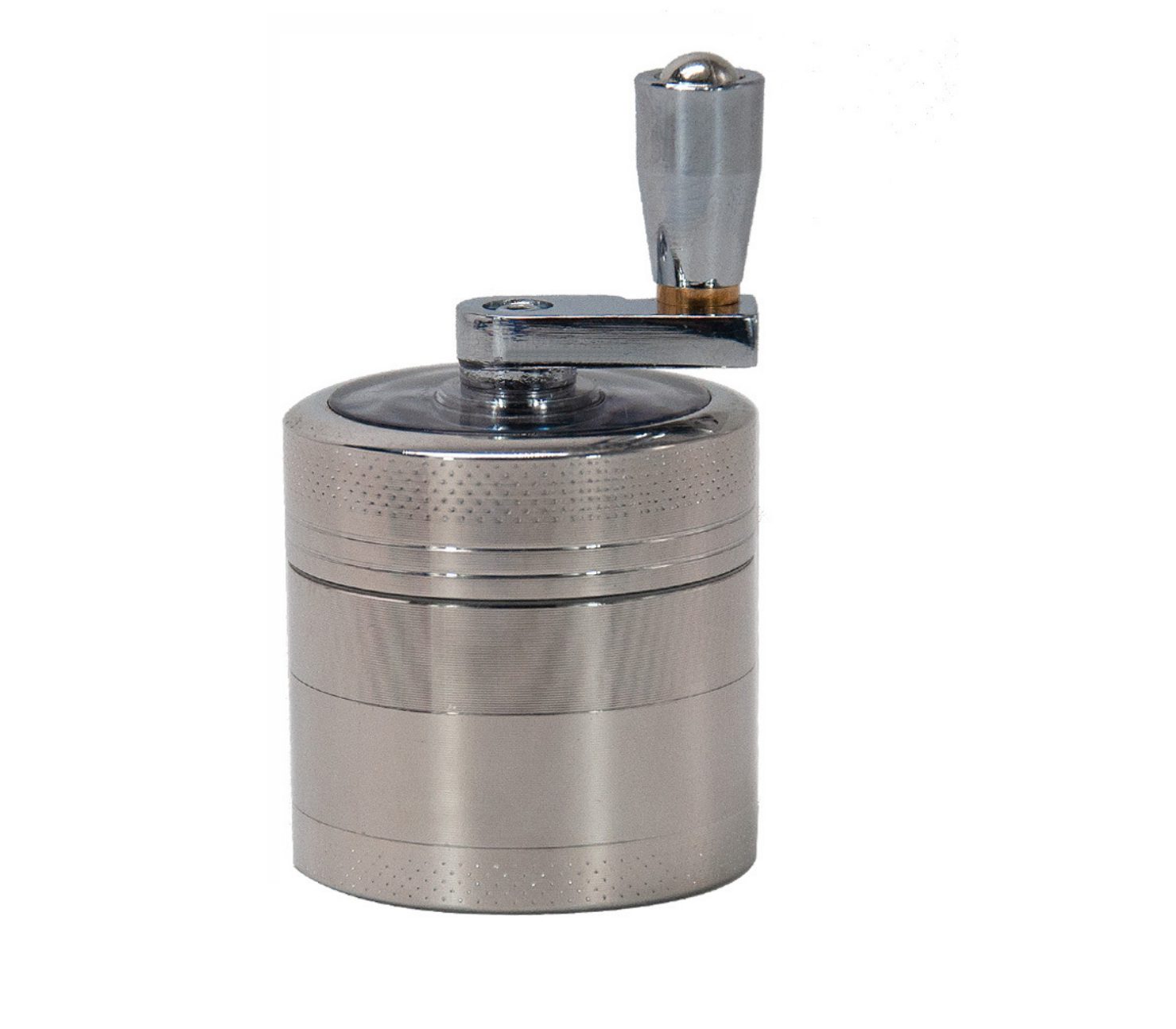 Herb Grinder Hand Crank Spice Grinder with Magnetic Lid and Clear Top Aluminum Manual Large Grinder with Handle