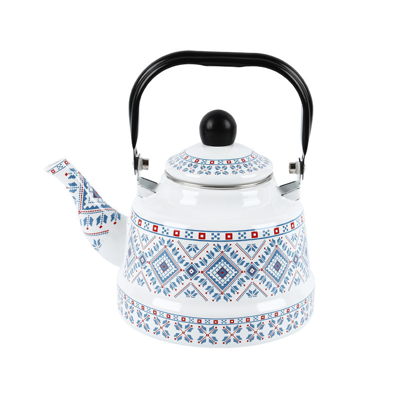 Porcelain Enamel Tea kettle Floral Teapot Tea Pot Kettle for Stovetop