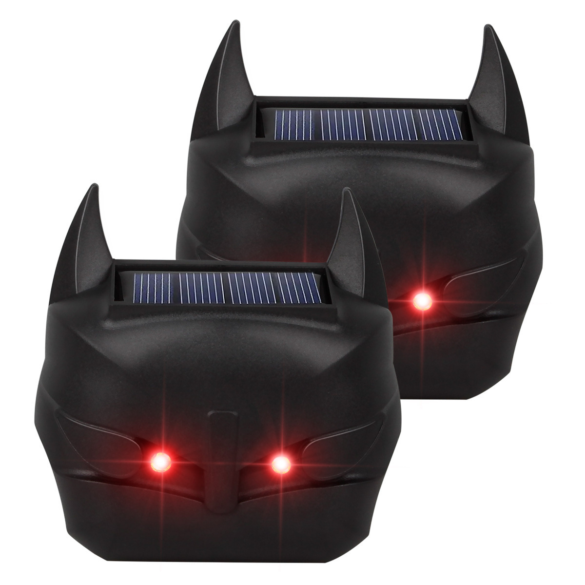 Solar Animal Repeller with Red LED Lights Outdoor Night Guard Animal Predator Repellent for Scares