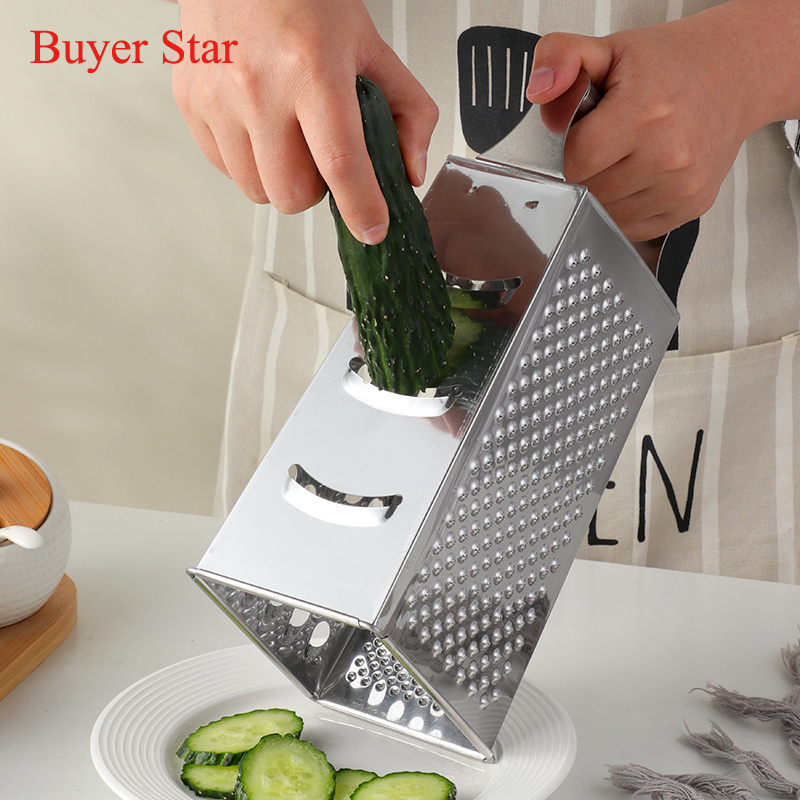 Multifunction Handheld Stainless Steel 4 Sides Kitchen Cheese Ginger Box Grater