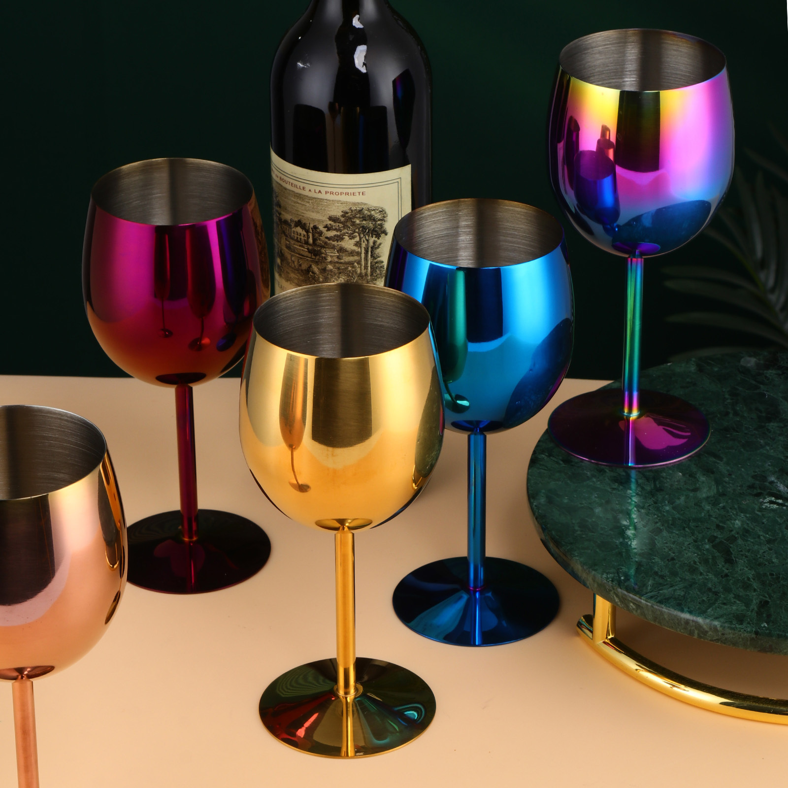 Buyer Star High Quality Goblets Red Wine Glasses Stainless Steel Stopper Cocktail Glass Wine Goblet