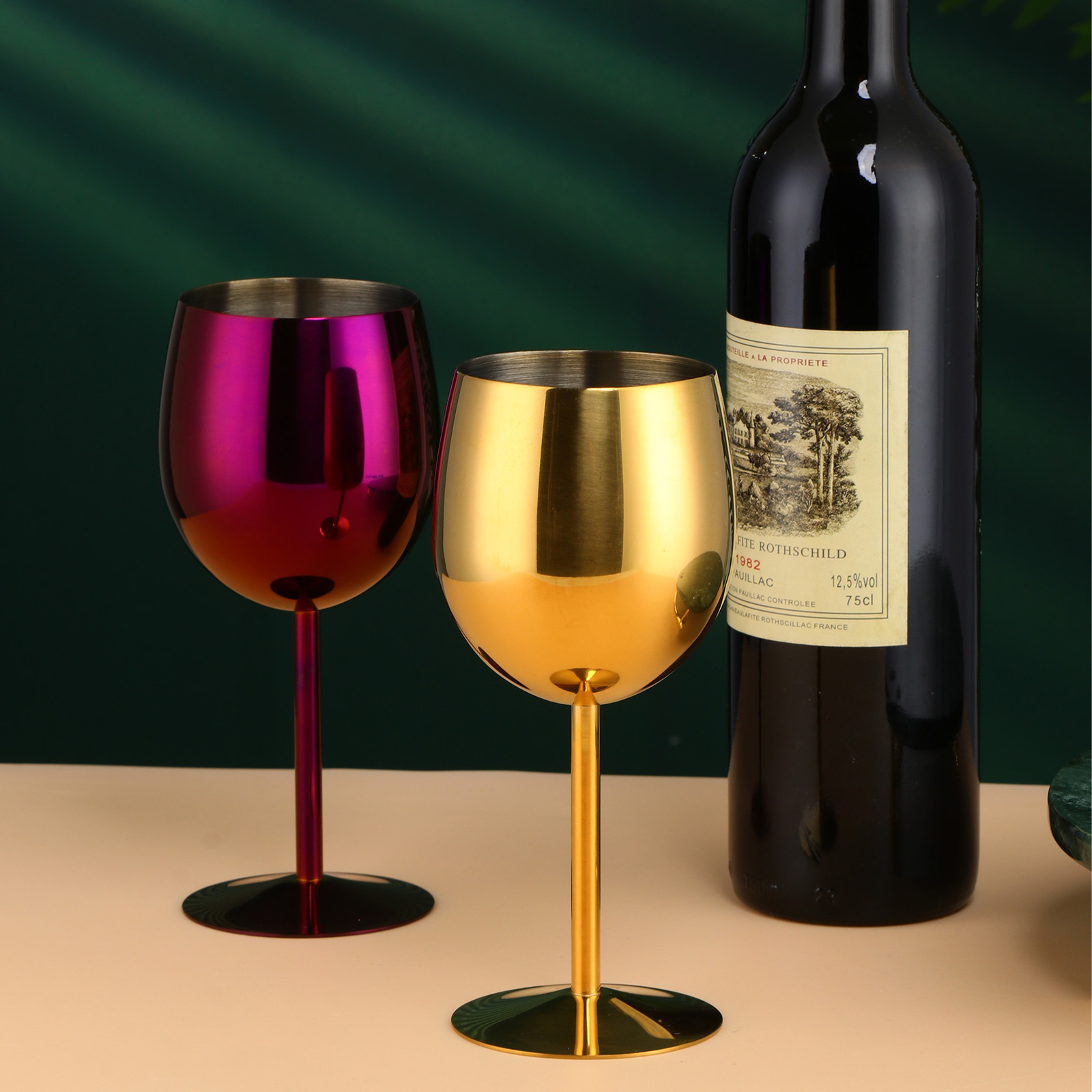 Buyer Star High Quality Goblets Red Wine Glasses Stainless Steel Stopper Cocktail Glass Wine Goblet