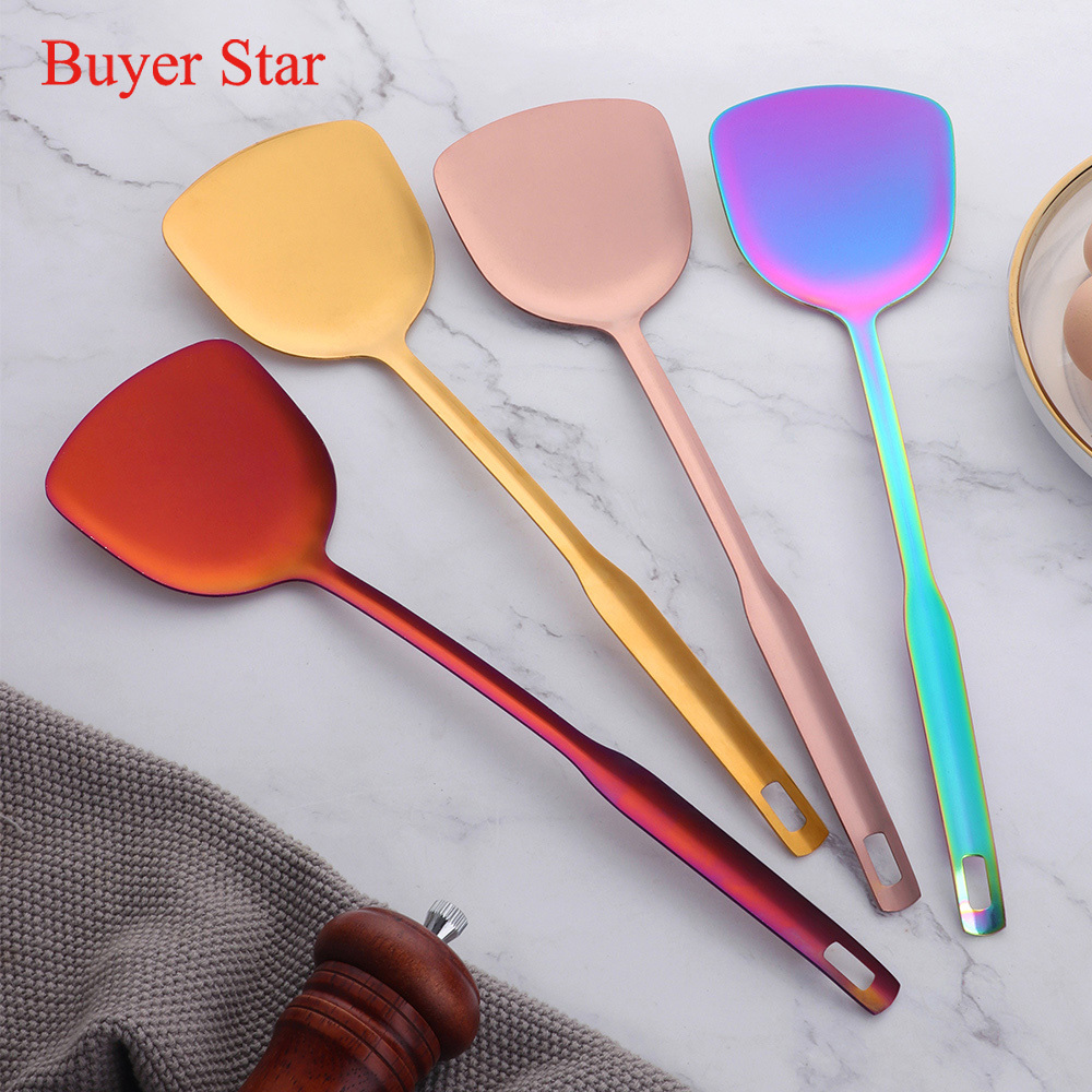 Kitchen accessories gadgets cooking tools Chinese fry shovel stainless steel utensils spatula