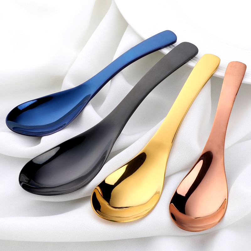 Hot sale Chinese Korean Style SS304 stainless steel Golden court soup spoon