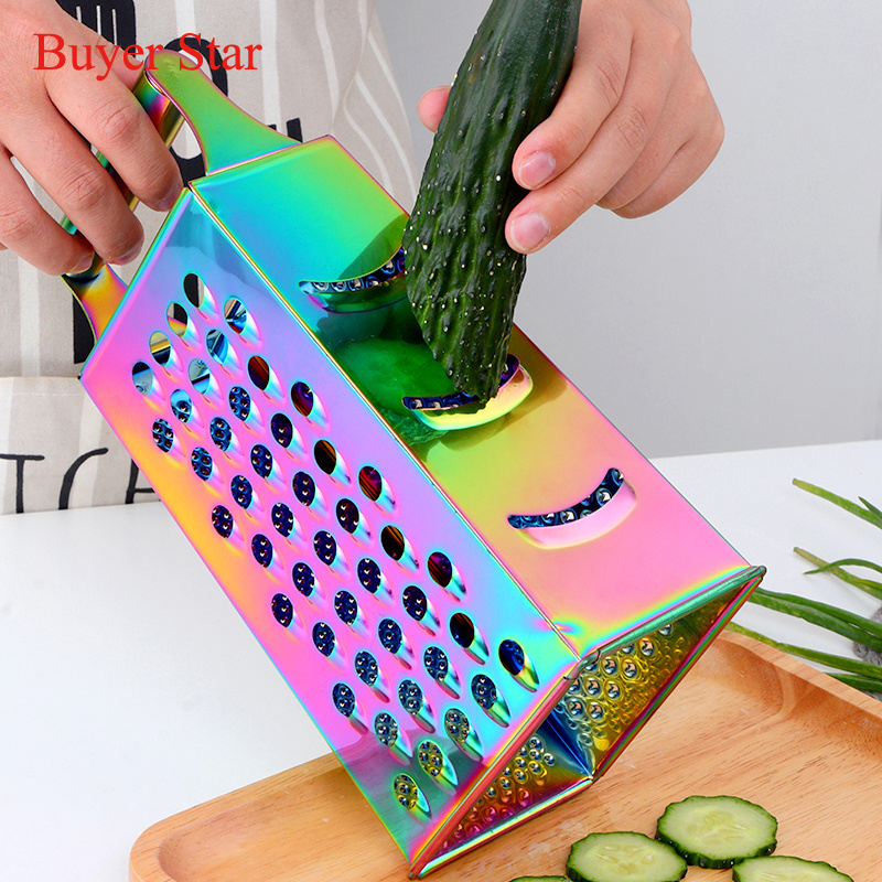 Multifunction Handheld Stainless Steel 4 Sides Kitchen Cheese Ginger Box Grater