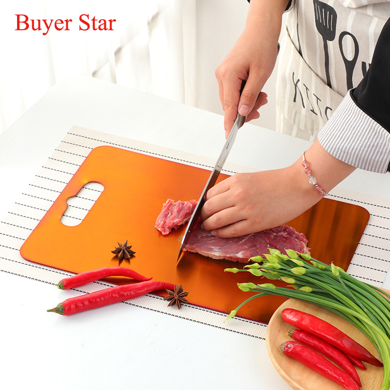 Kitchenware Titanium Plating Chopping Board 18/8 Stainless Steel Cutting Board