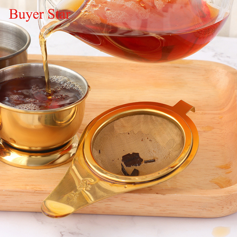 kitchen gadgets Gold Tea Infuser Stainless Steel 304 Mesh Tea Strainer Filter