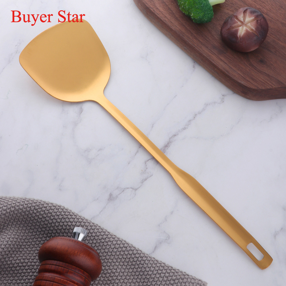 Kitchen accessories gadgets cooking tools Chinese fry shovel stainless steel utensils spatula