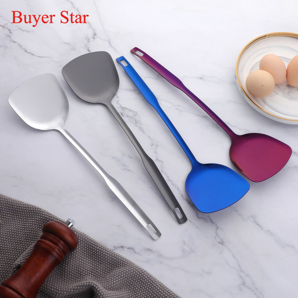 Kitchen accessories gadgets cooking tools Chinese fry shovel stainless steel utensils spatula