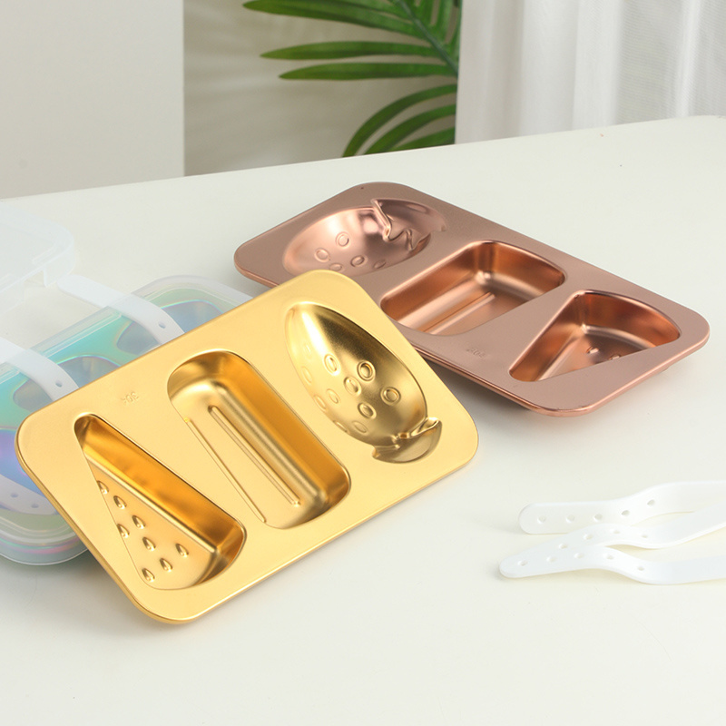 Home DIY 3 Cavities Ice Cream Mold Ice Pop Ice Cream Maker Popsicle Mold with stick and lid