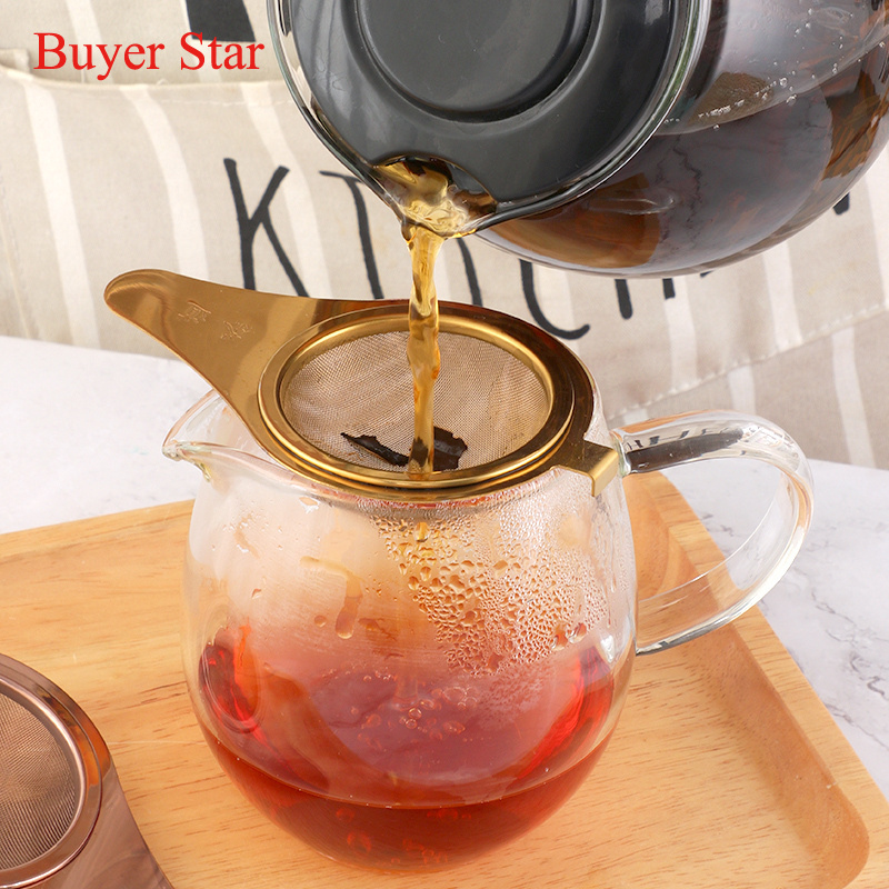 kitchen gadgets Gold Tea Infuser Stainless Steel 304 Mesh Tea Strainer Filter