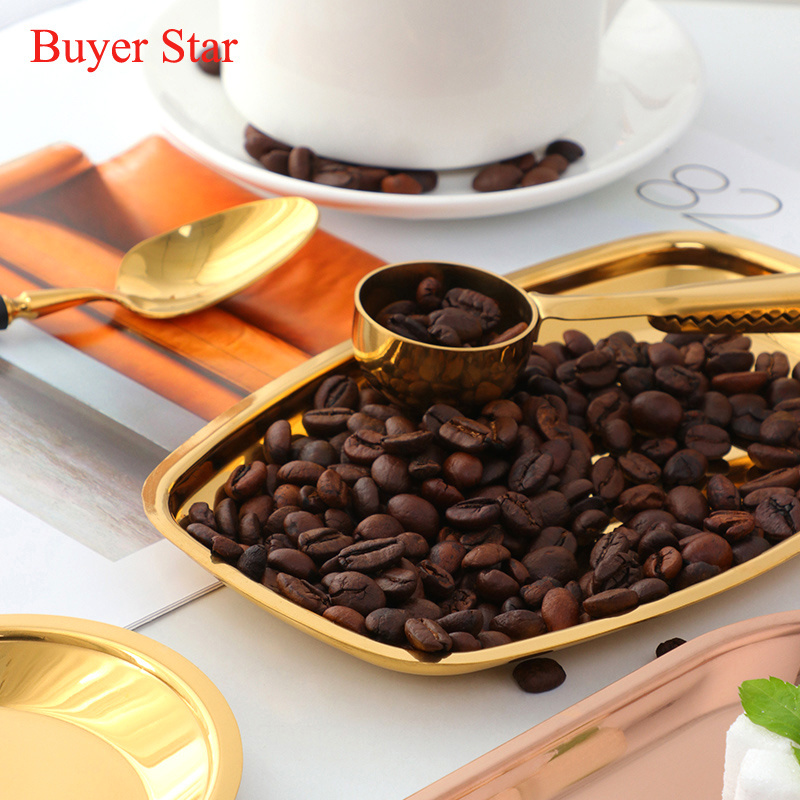 Wholesale High Quality Stainless Steel Dinner Plate Food Gold Serving Tray