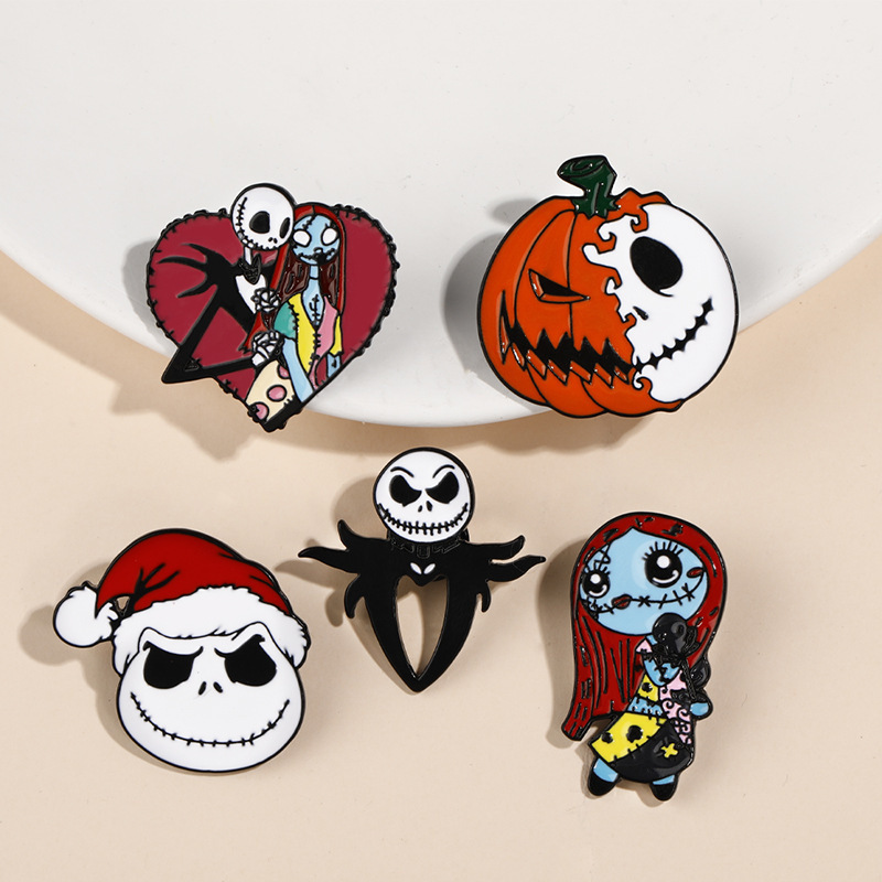 Brooches Happy Halloween Enamel Pin Ghost Pumpkin Umbrella Brooch Denim Backpack Lapel Badge Cartoon Funny Jewelry Gift