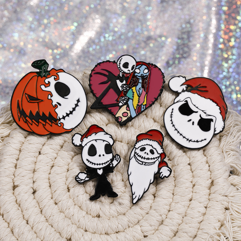 Brooches Happy Halloween Enamel Pin Ghost Pumpkin Umbrella Brooch Denim Backpack Lapel Badge Cartoon Funny Jewelry Gift