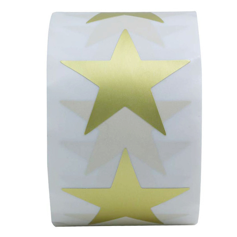 Five-pointed Star Motivation Sticker for Kids Self-adhesive Pentagram Student Stationery Label Roll 1inch