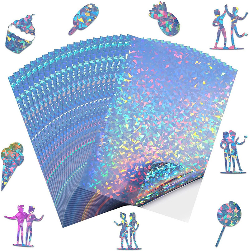 A4 Blank HOLOGRAM SILVER Sticker Label Paper For LASER Printer High Quality Professional Special Layer Gift Wrap