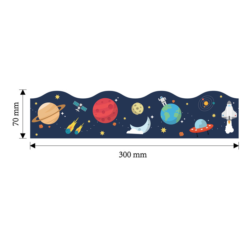 Amazon Hot Galaxy Bulletin Board Border 20M Scalloped Border Trim Outer Space Back to School Decorations