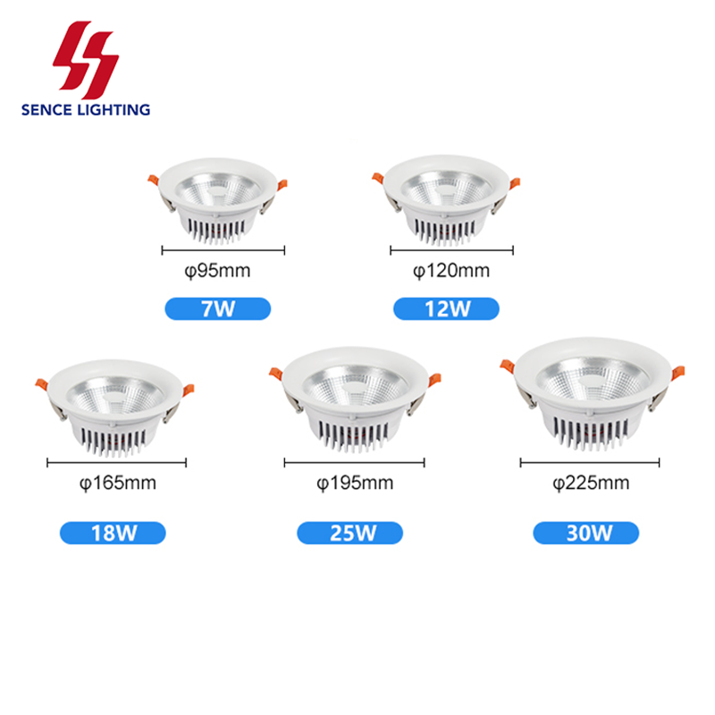 Anti-Glare Lighting Round Die Cast Aluminum 7w 12w 18w 25w 36w Embedded LED Down Light