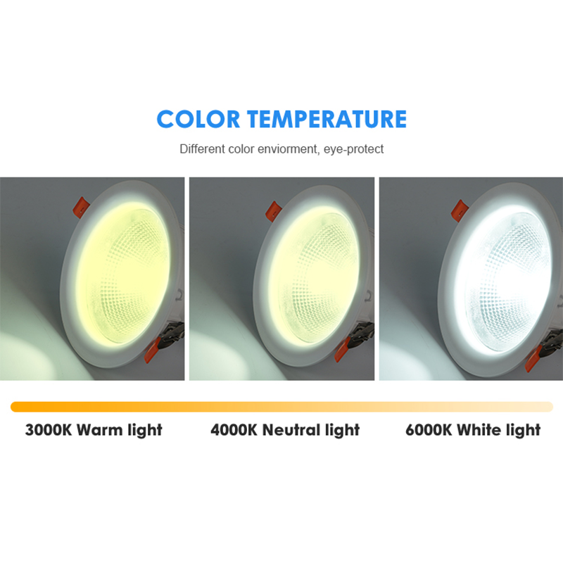 Anti-Glare Lighting Round Die Cast Aluminum 7w 12w 18w 25w 36w Embedded LED Down Light