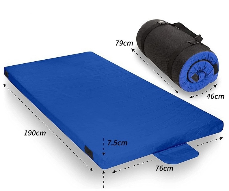 Roll Up Travel Mattress Memory Foam Sleeping Pad Portable Foldable Floor Mat Camping Car Bed Waterproof Cover Carry Bag