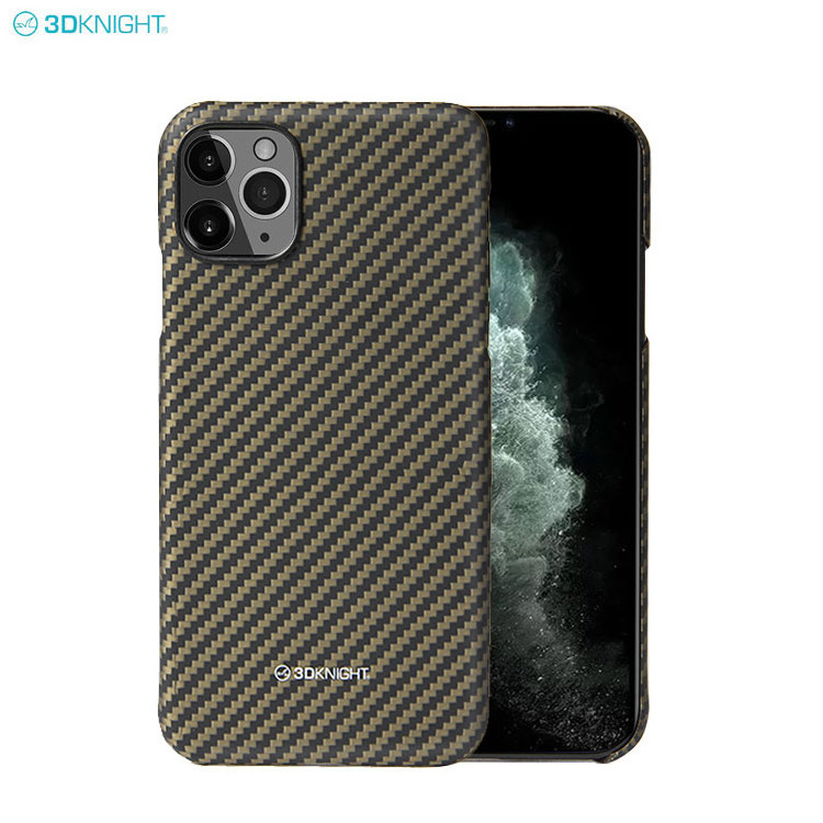 3D Knight MagEZ Full Aramid Carbon Fiber Slim Shock Phone Case For Apple iPhone 12 11 Xs ,Real Body Armor Material Phone Case