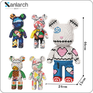 46CM Wholesale Anime Bearbrick Compatible Stacking DIY Children's Puzzle Model Assembling Kid Toy Building Blocks Plastic Polyba