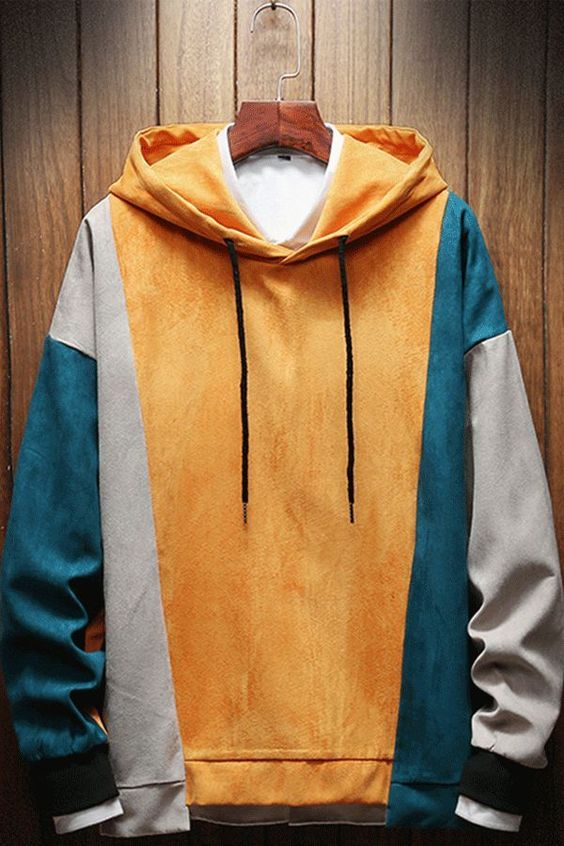 custom mens split color block pullover plain men's block colour hoodie colour blocking hoodies