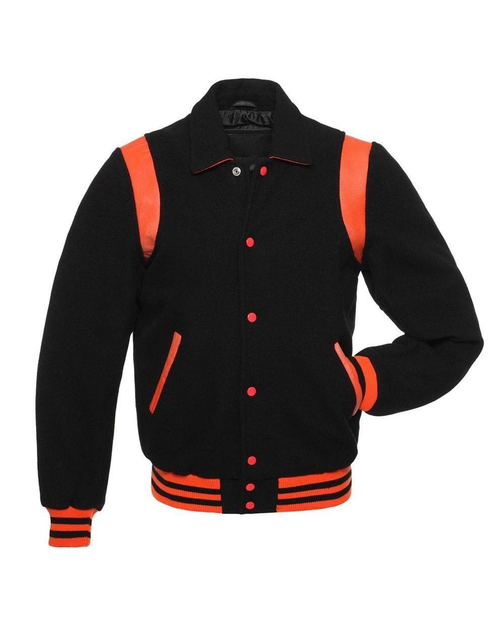 Wholesale Orange Bomber Jacket Men's Casual High Quality Stretch Wool Hip Hop Unisex Varsity Jacket