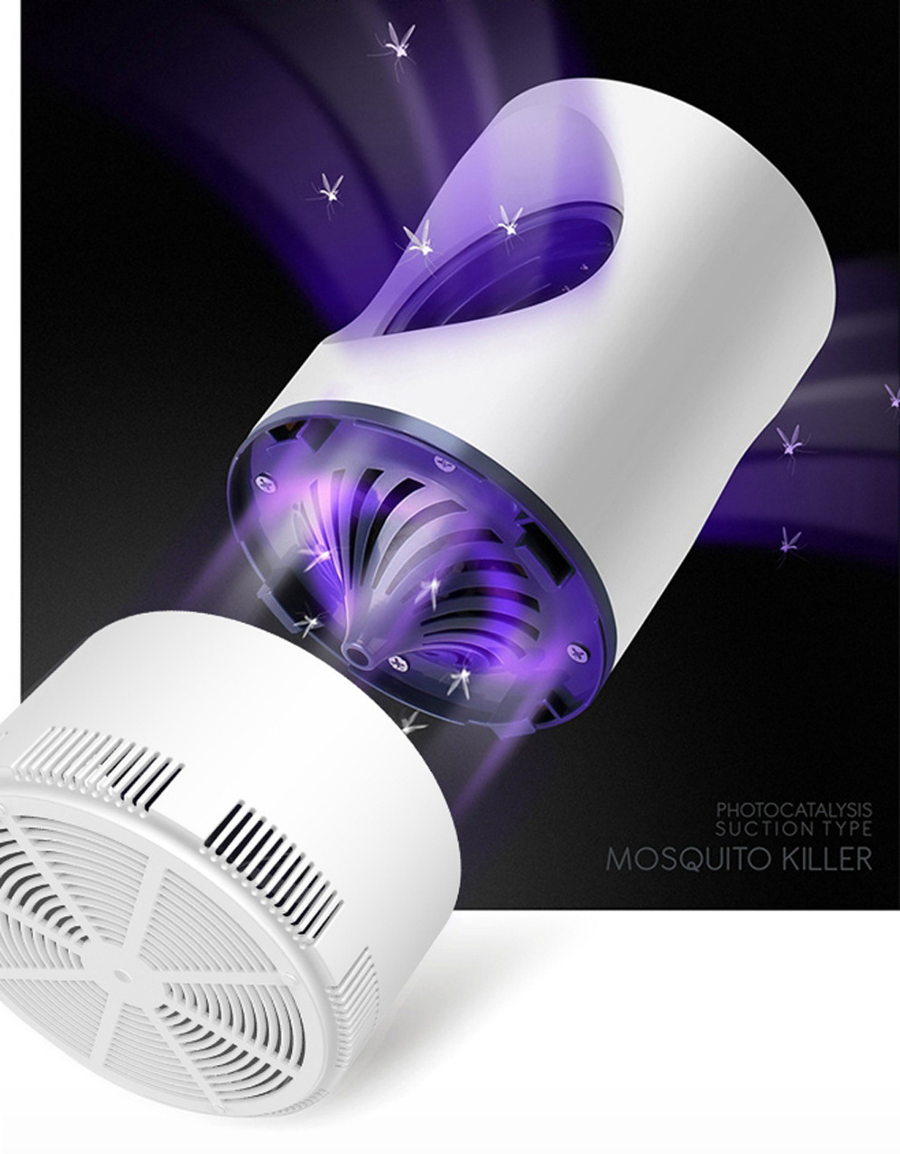 ABS White Bug Lantern Electric Led Mosquito Killer Lamp With USB Power Supply