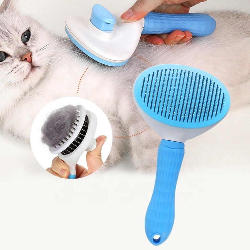 Cat Brush Remove Hair Pet Hair Removal Comb For Cats Non-slip Grooming Brush