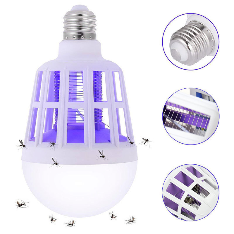 E27 Energy Saving LED Electric Bug Trap Repellent Zapper Killer Bulb