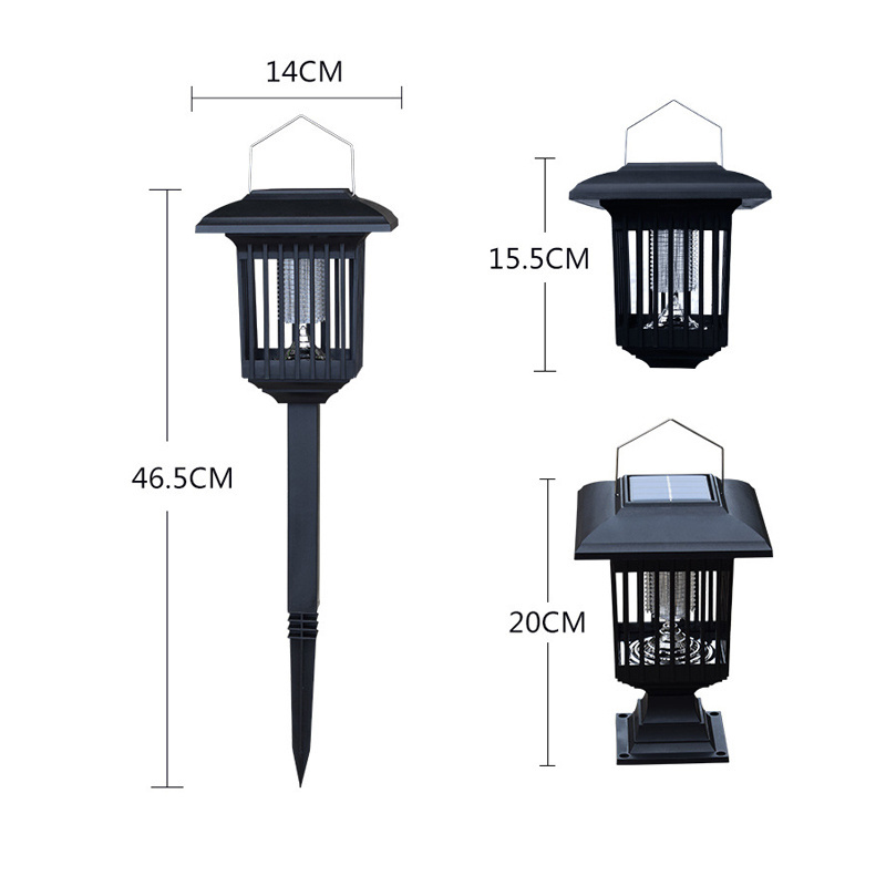 Hangable Bug Zapper For Garden Solar Energy Waterproof Mosquito Killer Lamp