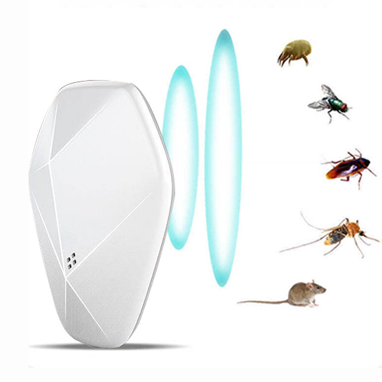 Pest Repeller Indoor Pest Control Insect Rat Repellent Ultrasonic Plug in Mouse Repeller White ABS Rechargeable Sustainable