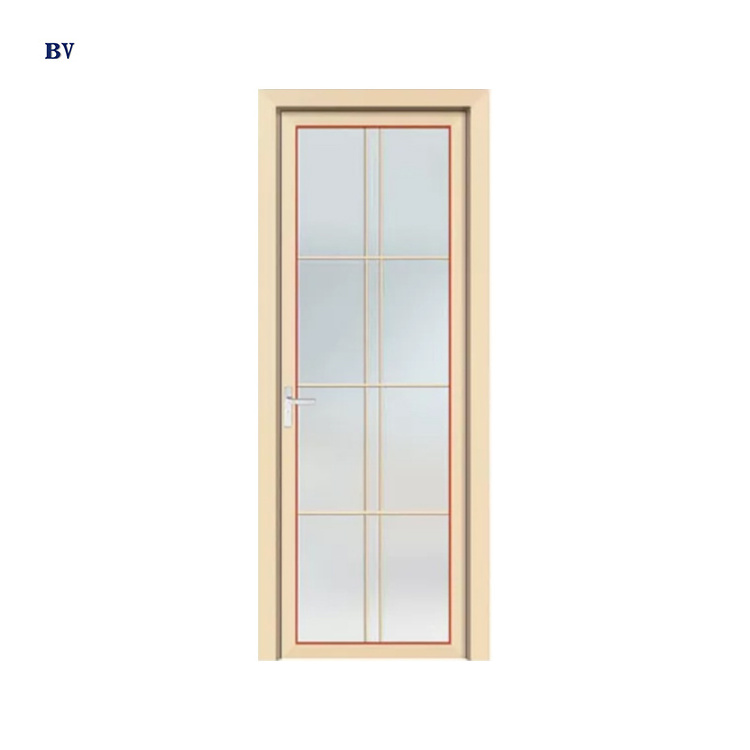 Customized Waterproof Rustproof Single Double Glazing Sound Proof Home Aluminum Alloy Door For Bathroom