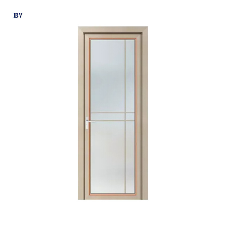 Customized Waterproof Rustproof Single Double Glazing Sound Proof Home Aluminum Alloy Door For Bathroom