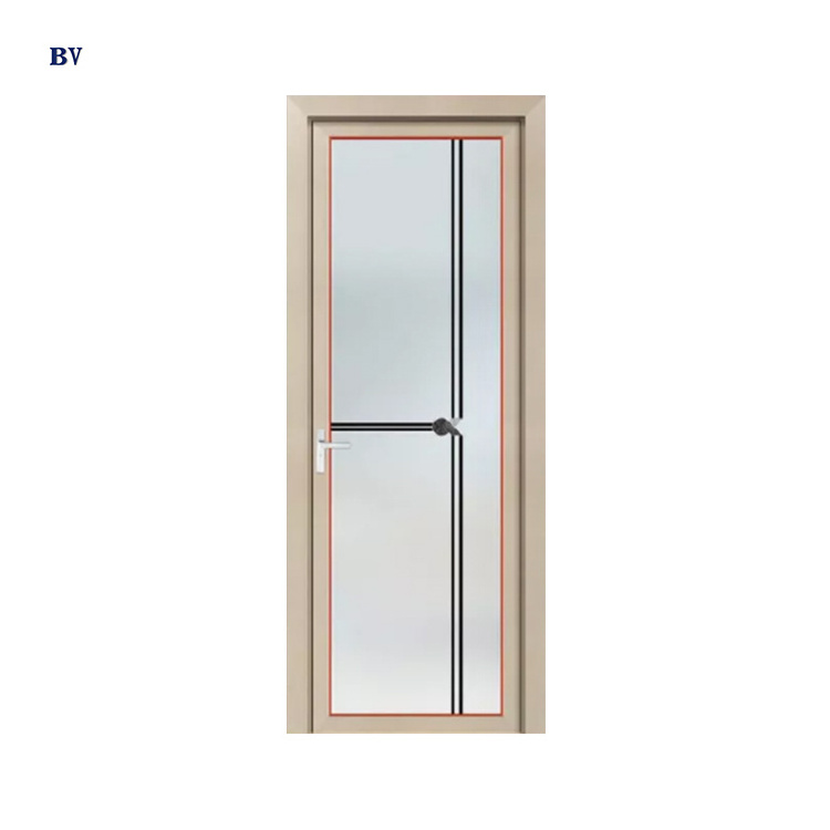 Customized Waterproof Rustproof Single Double Glazing Sound Proof Home Aluminum Alloy Door For Bathroom